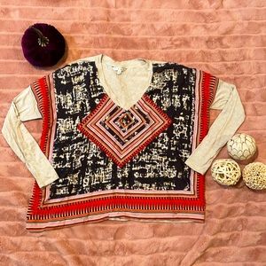 Super fun silk front oversized tee. Beautiful!